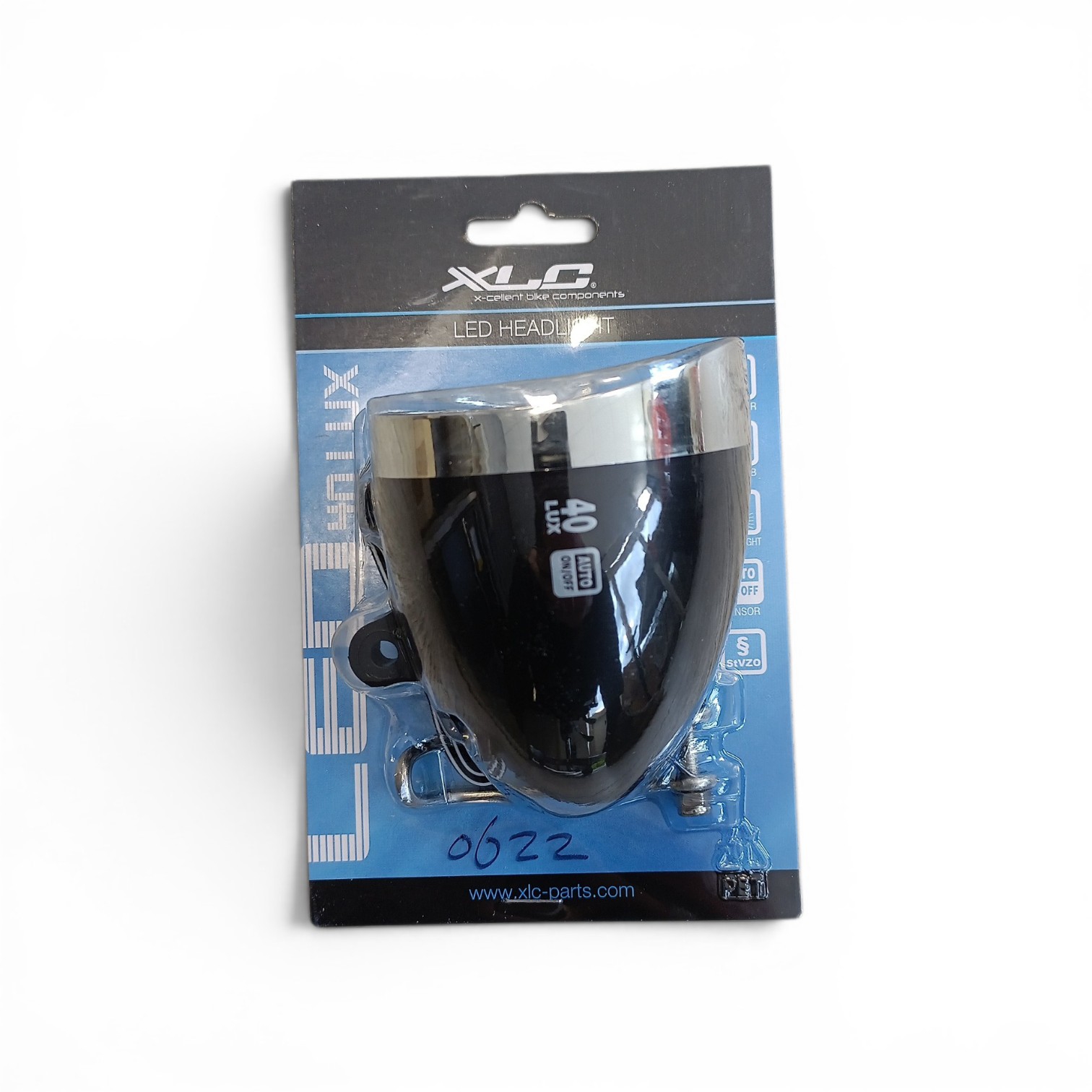 XLC Classic LED-Scheinwerfer 40 Lux, Automatik/Ein/Aus, schwarz. (Hängeverpackung)