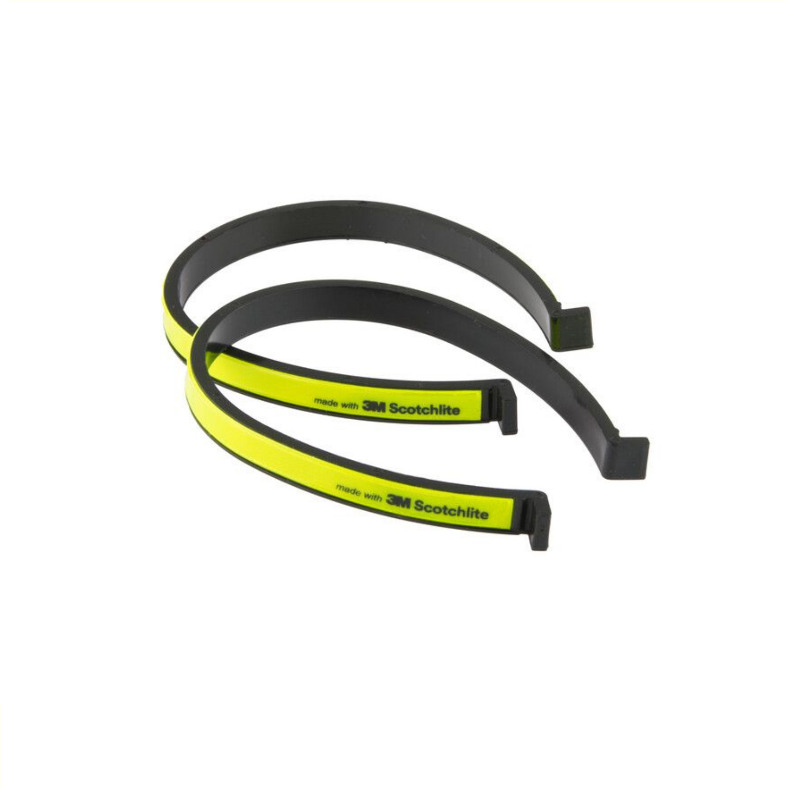 Ikzilight Hosenklammern aus Kunststoff schwarz/gelb mit Reflexion. Pro 2