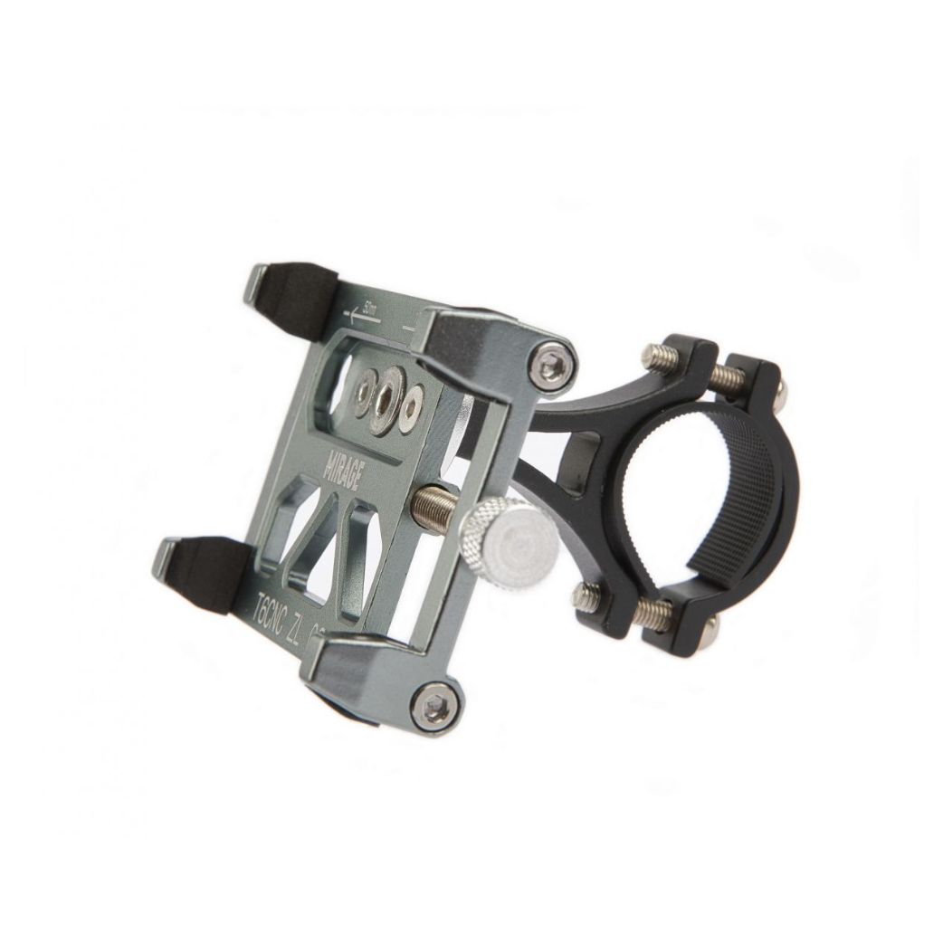 Support téléphone Mirage G20 alu T6 CNC, Gun metal