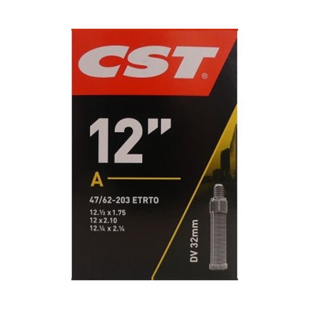 CST-Schlauch 12x1/2x2 1/4 ETRTO 47/62-203, Ventil: Dunlop Blitz/Holland-Ventil 32 mm