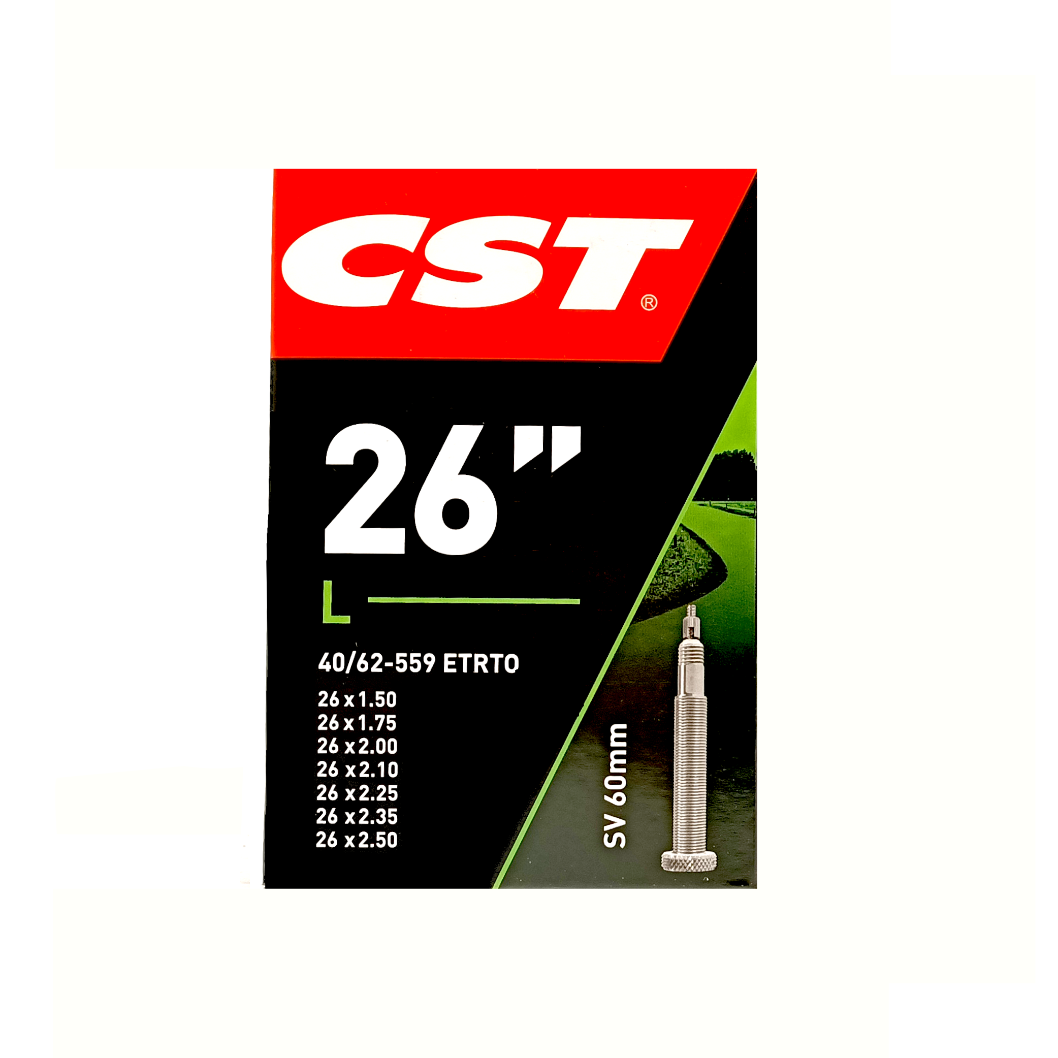 CST-Schlauch 26x1,75-1,90-2,30 ETRTO 47/62-559, Ventil: Presta/Französisch 60 mm