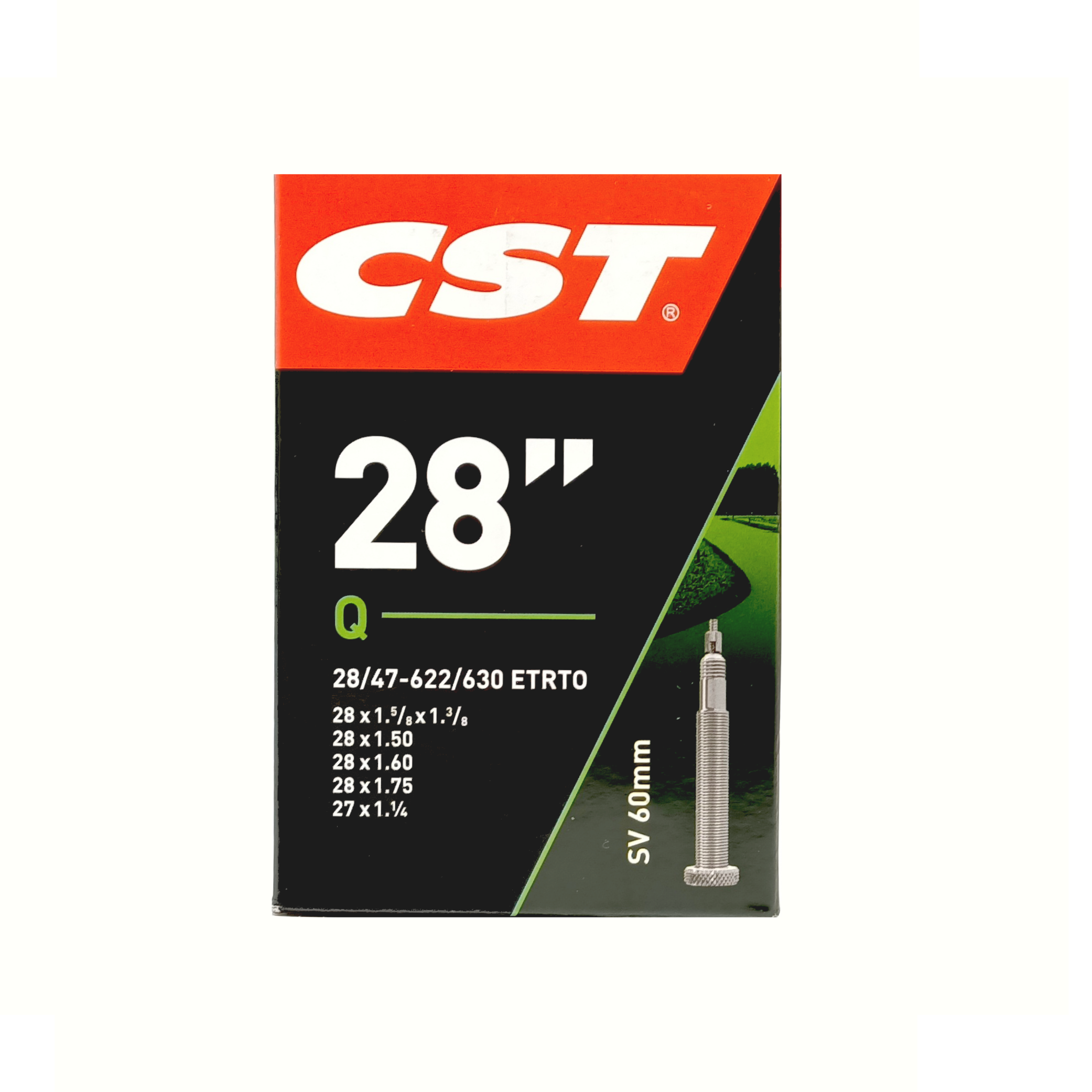 CST-Schlauch 28x1 5/8x1 3/8 28x1 1/4, 28x1 1/8, ETRTO 28/47-622/630, Ventil: Presta/Französisch 60 mm