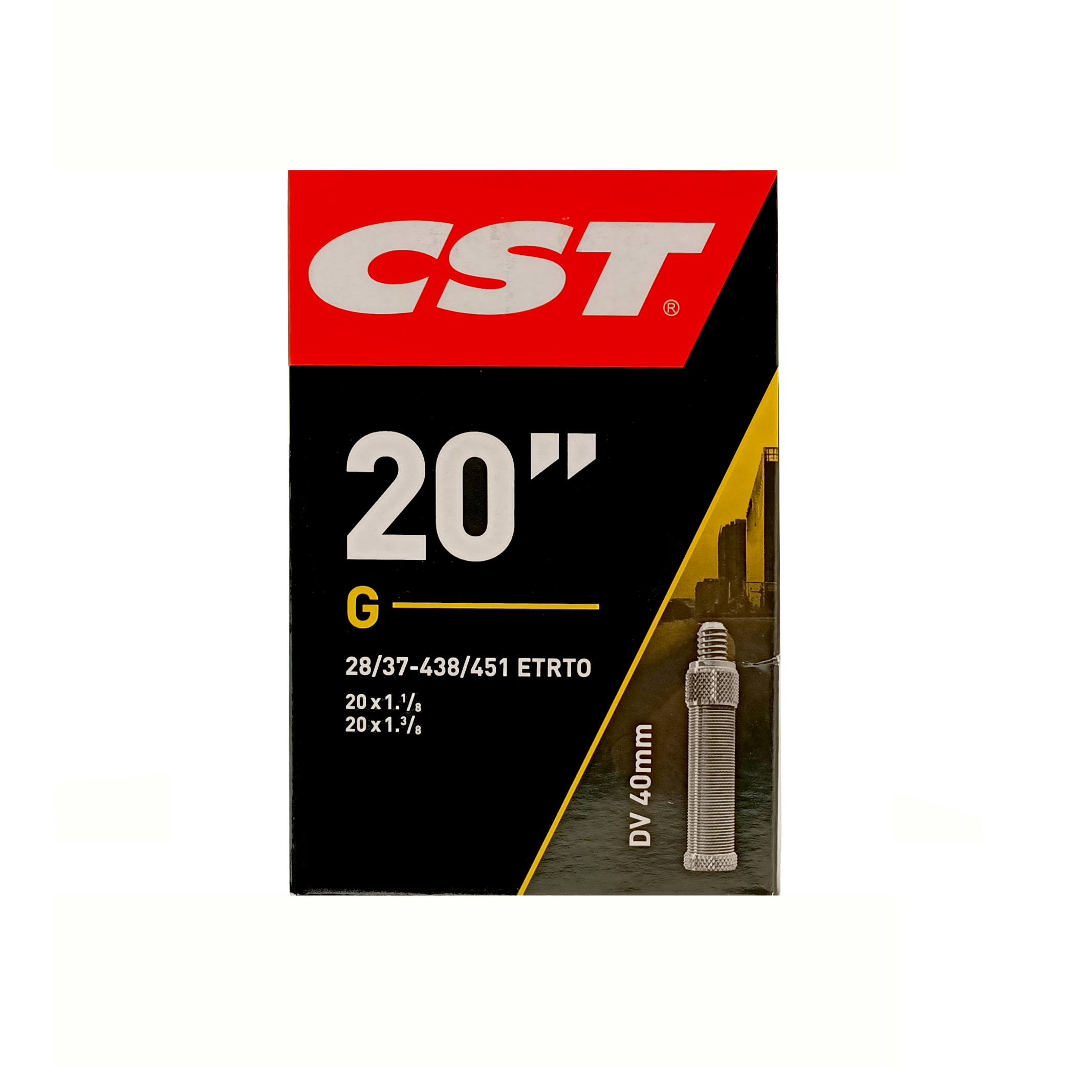 CST Schlauch 20x1 3/8 ETRTO 28/37-438/451, ValveDunlop Blitz/Holland 40mm