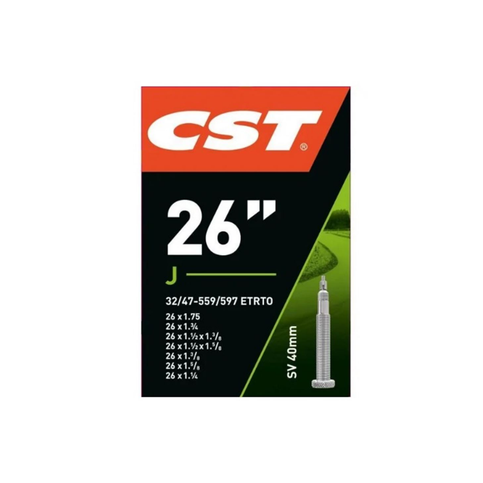 CST-Schlauch 26 x 1,75-1 1/4 ETRTO 32/47-559/597, Ventil: Presta/Französisch 40 mm