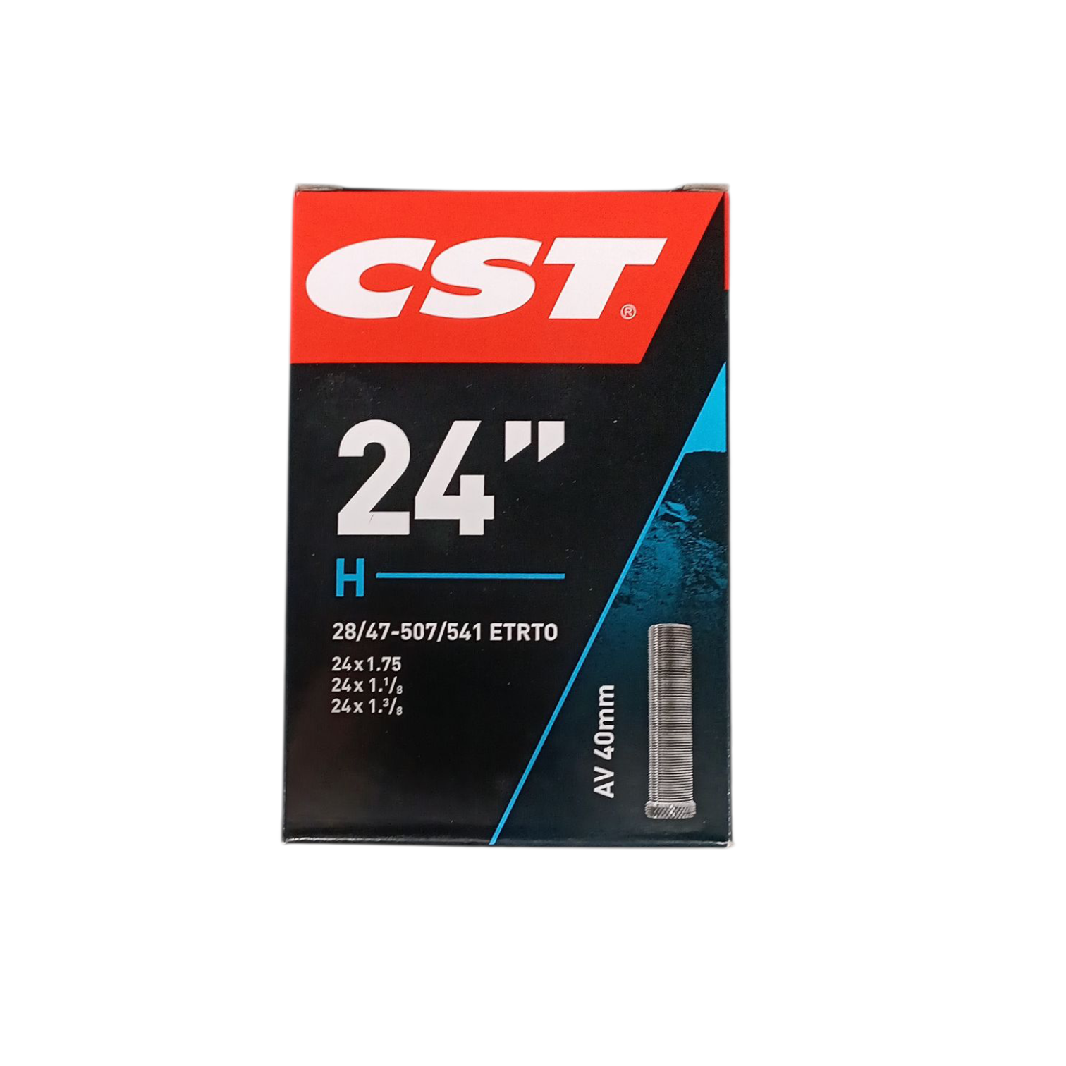 CST Schlauch 24x1.75 -2.25 24x1 1/8 24x1 3/8 ETRTO 28/47-507/541 Kombi, Ventil: Schrader/Auto 40mm