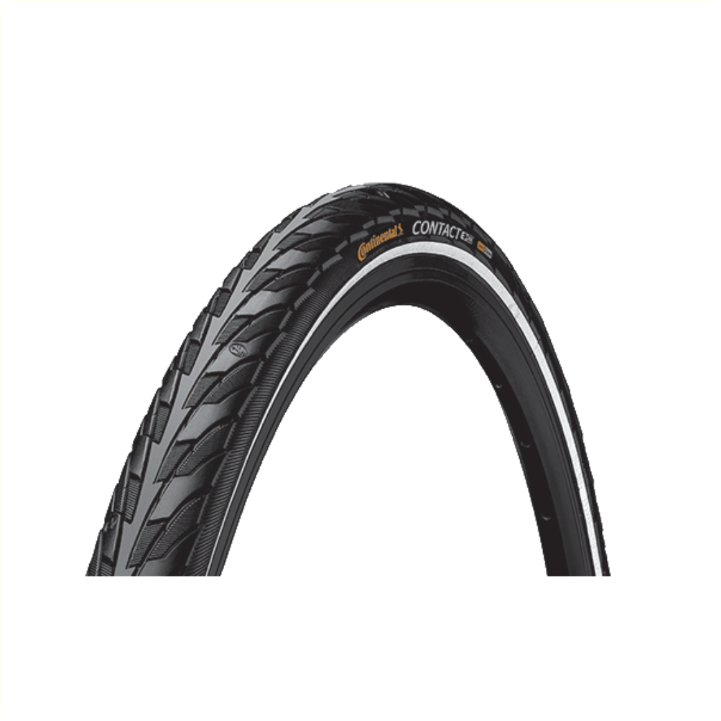 Continental Contact Außenreifen, Schwarz mit Reflexion, 28x1 5/8x1 3/8, ETRTO 37-622 (25 km/h E-Bike zugelassen)