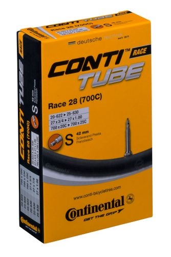 Continental Race 28 Schlauch, 28x1, ETRTO 20/25-622/630, 42 mm Sclaverand-Ventil