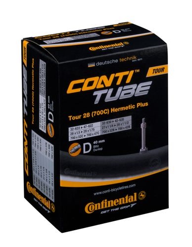 Continental Tour 28 Hermetic Plus Schlauch, 28x1 5/8x1 3/8, ETRTO 32/47-622. 32/42-630/635. 40 mm niederländisches Ventil