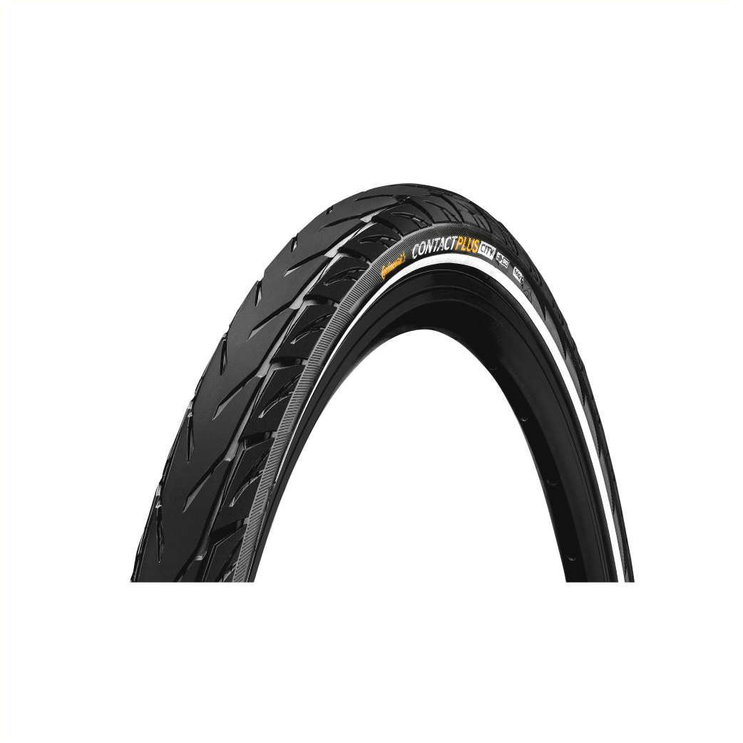 Continental Contact Plus Reifen, Schwarz mit Reflektoren, 28x1.75, ETRTO 47-622 (50 km/h E-Bike-zugelassen) level 7