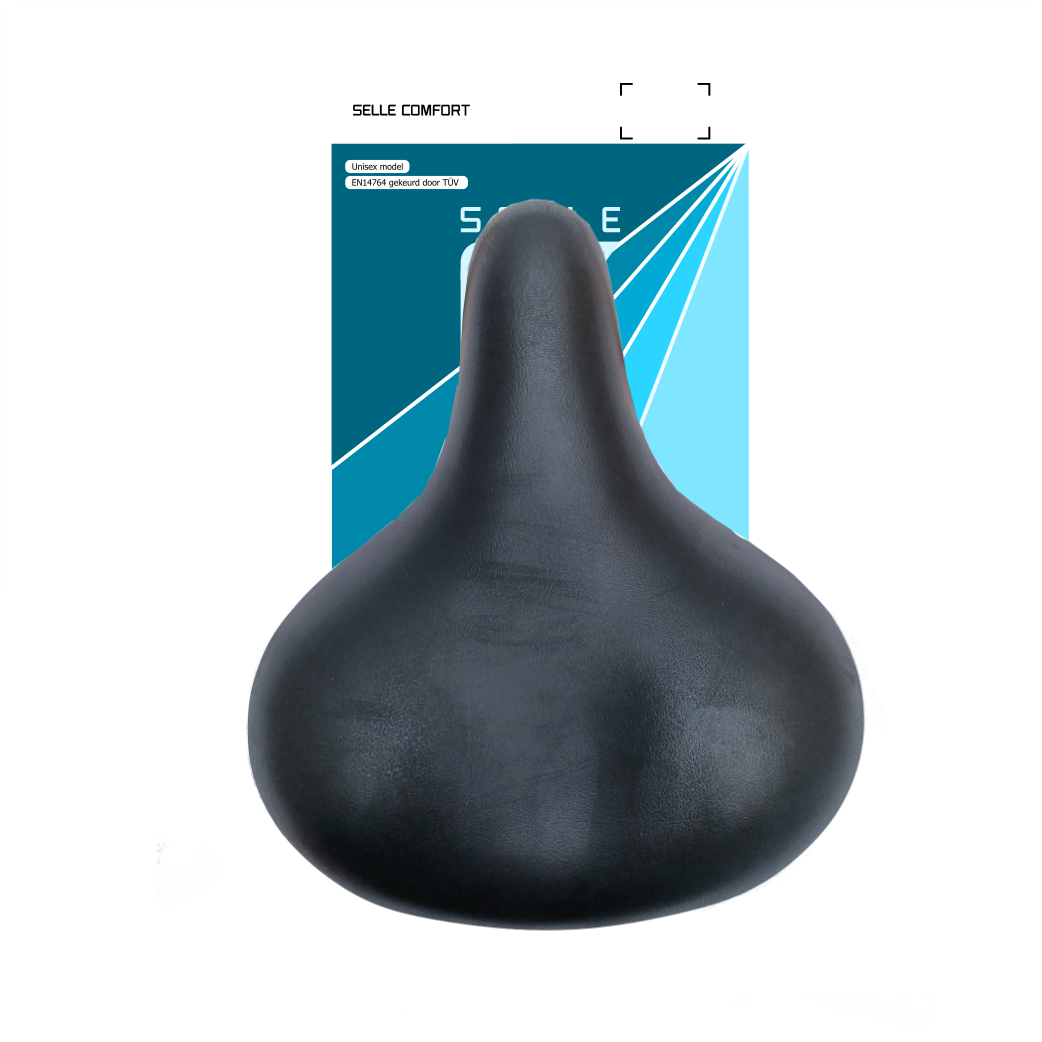 Selle Comfort Sattel Retro medium schwarz. Vakuumversiegelt mit Aufhängefedern, ohne Schlinge