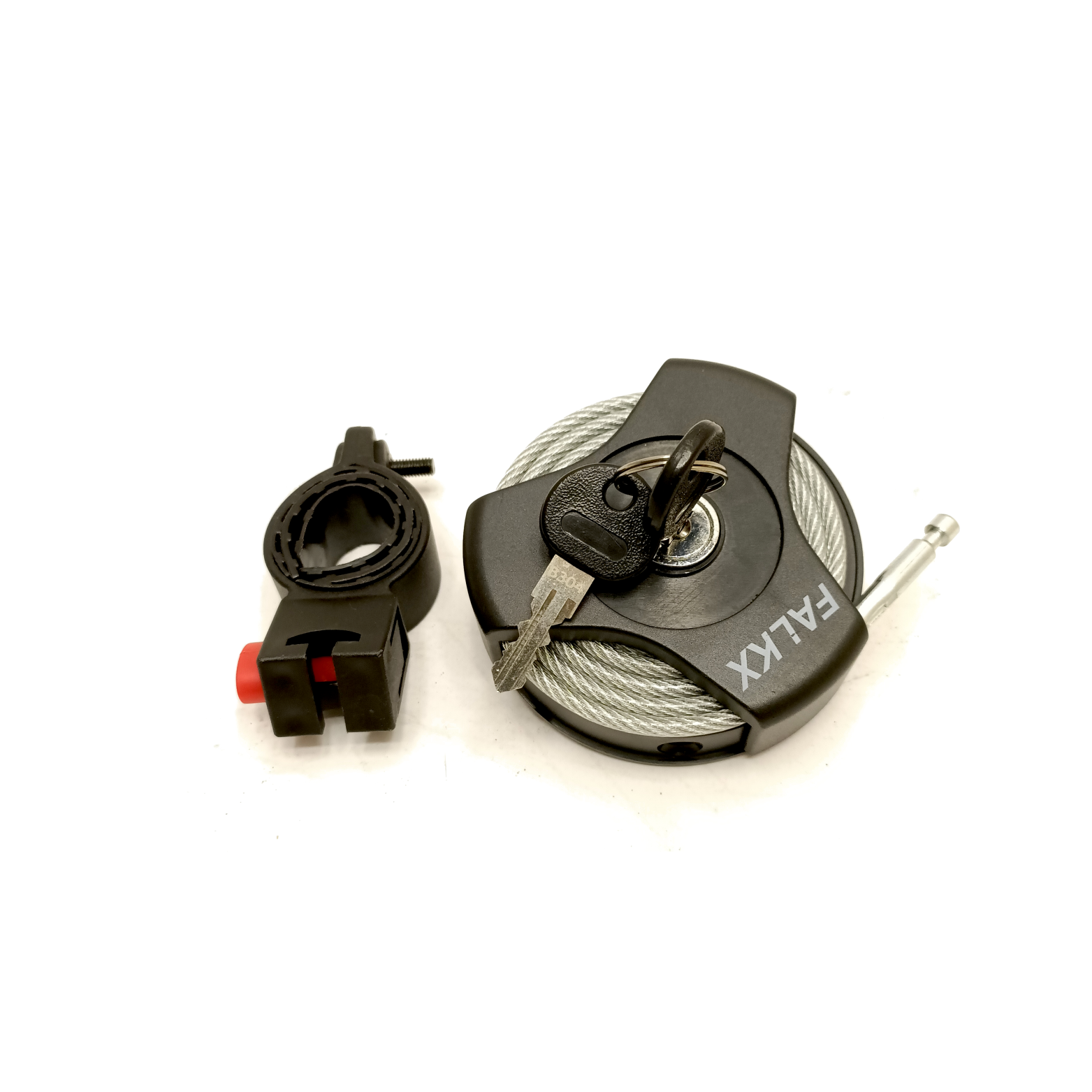 FALKX Multifunktions-Rollschloss. 100cmx4mm Kabel, schwarz