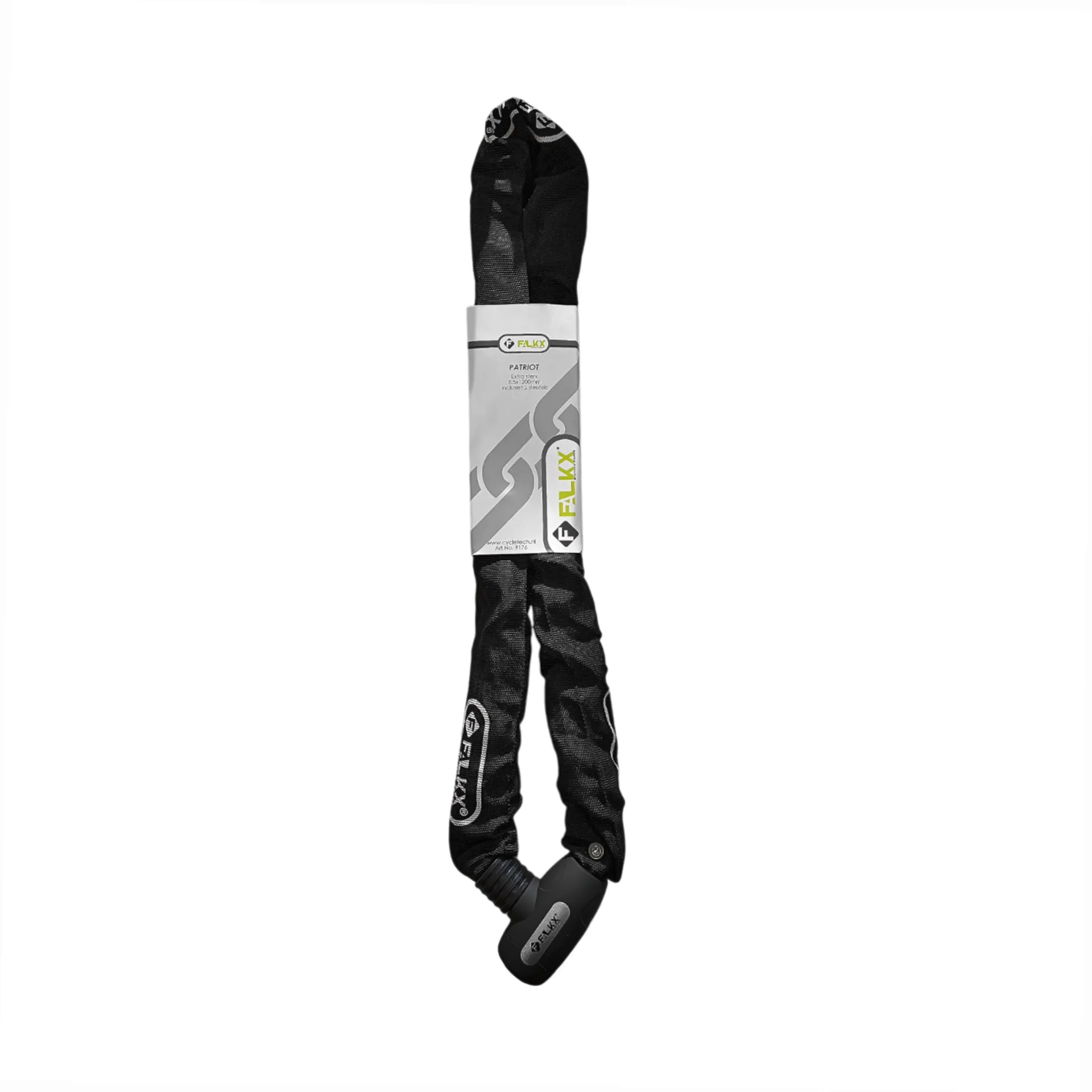 FALKX Patriot Kettenschloss 8,5x1200mm schwarz. Nylonhülle