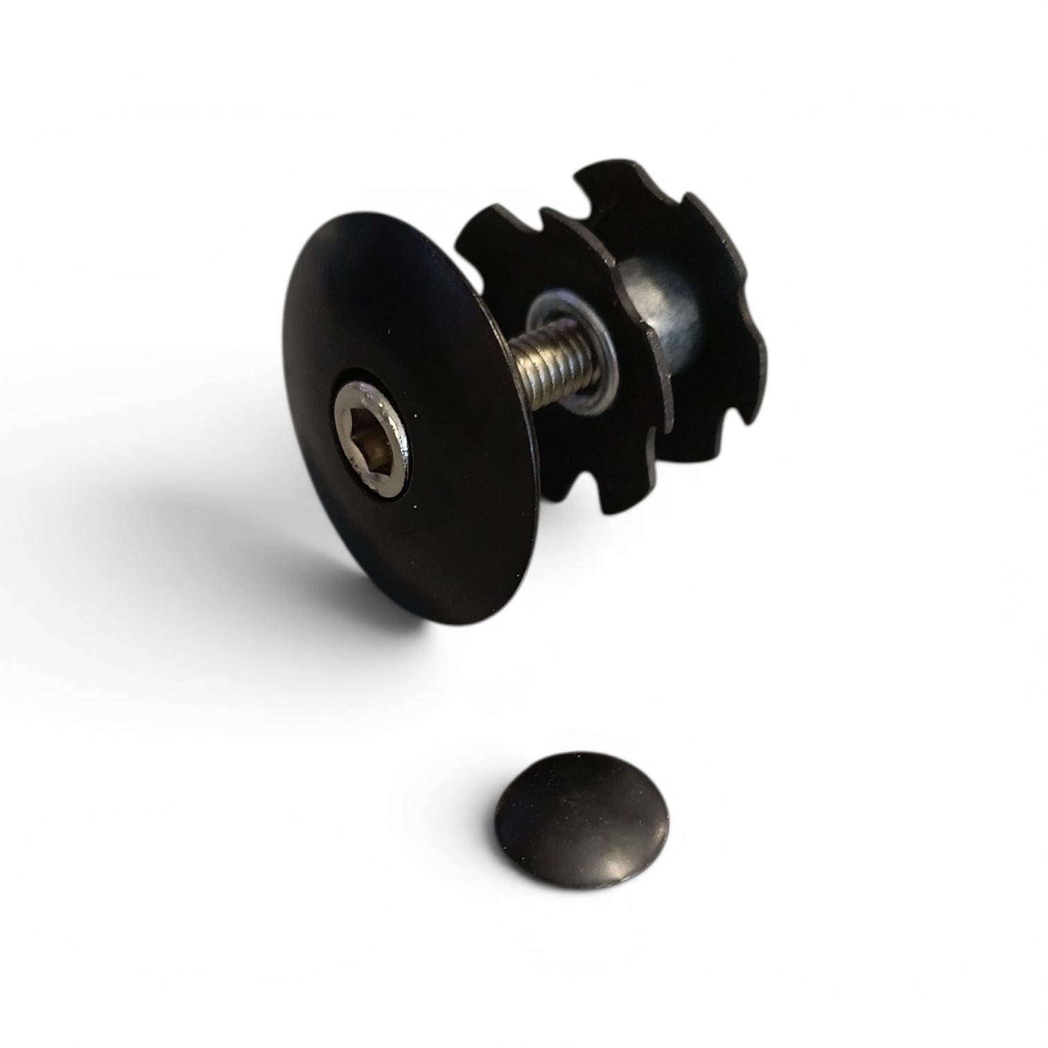 A-Kopf-Expansionsstecker mit Verschlusskappe 1 1/8", schwarz