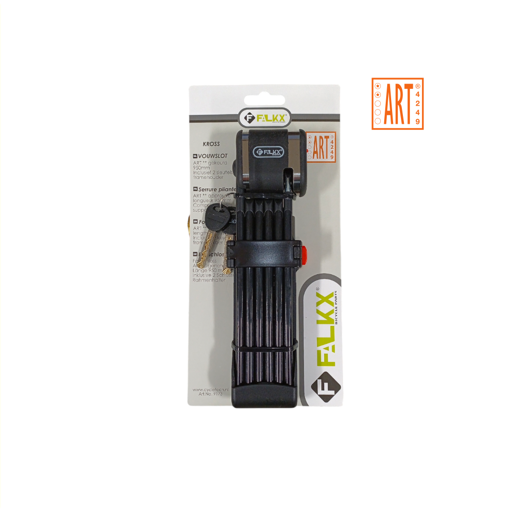 Antivol pliable FALKX Kross 95 cm, support de cadre inclus. ART**