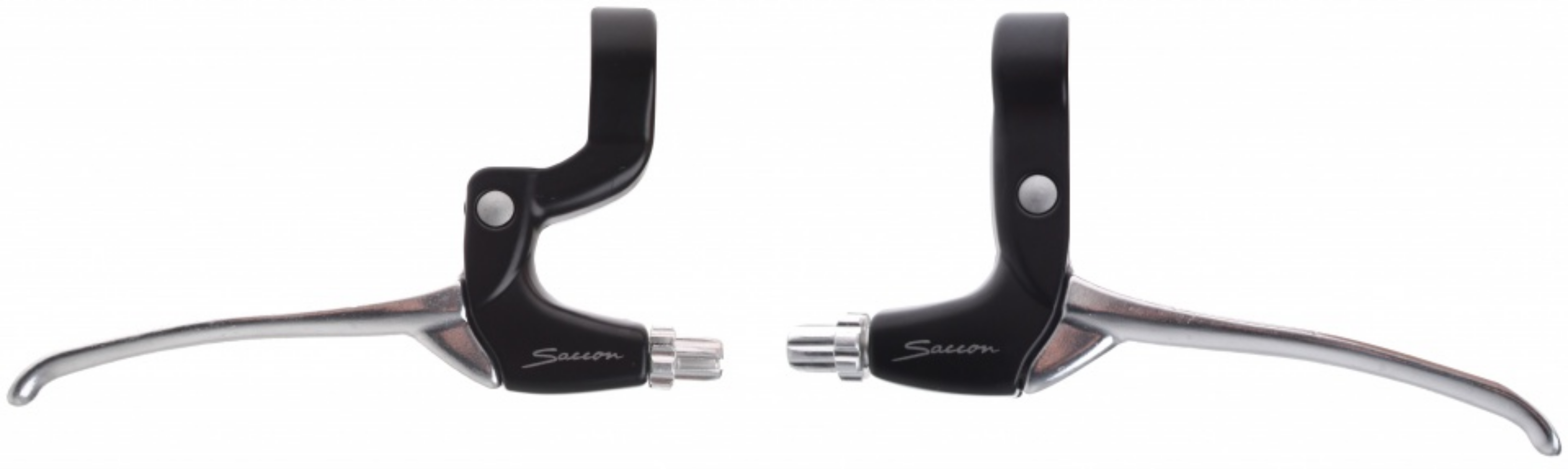 Saccon Bremshebelset Nexus Rollerbrake pro Set, Aluminium. Passend für Sram 3-Gang-Drehschalter. schwarzes Silber