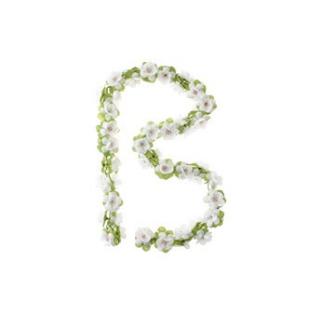 Basil Rosen-Girlande, Blumenschnur, Weiß