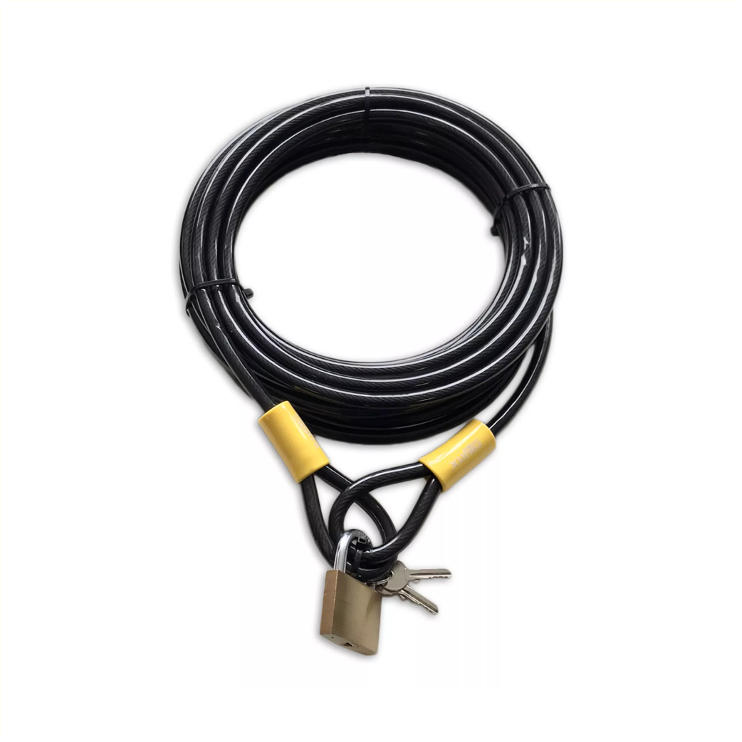 Lynx-Schlosskabel 10 m x 10 mm mit Messingschloss