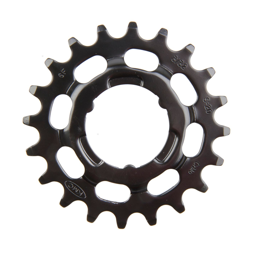 KMC-Ritzel 20Z Shimano, für Shimano-Nabenschaltungen. 1/2x3/32. Gehärteter Chromstahl, schwarz