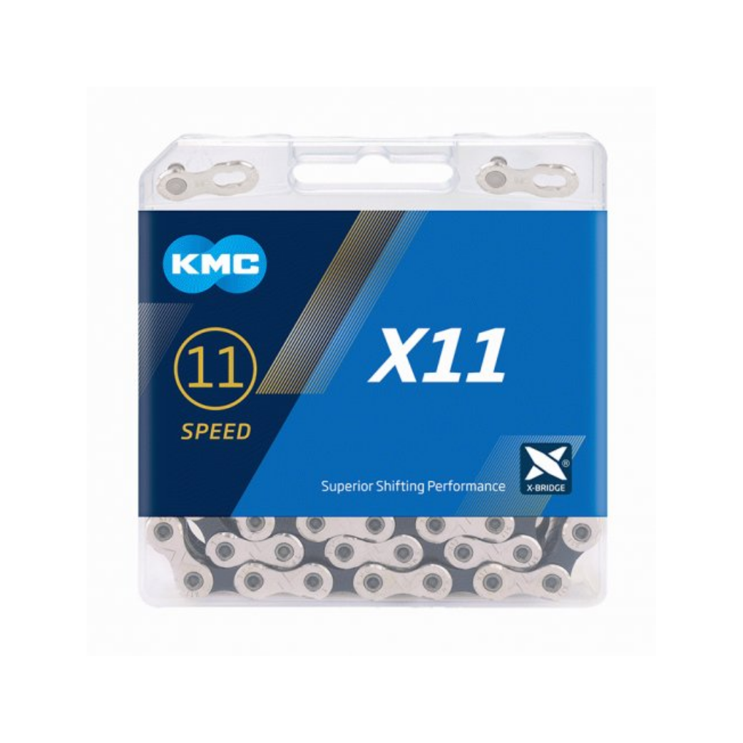 KMC-Kette X11 silber/schwarz, 1/2x1128, 11-fach