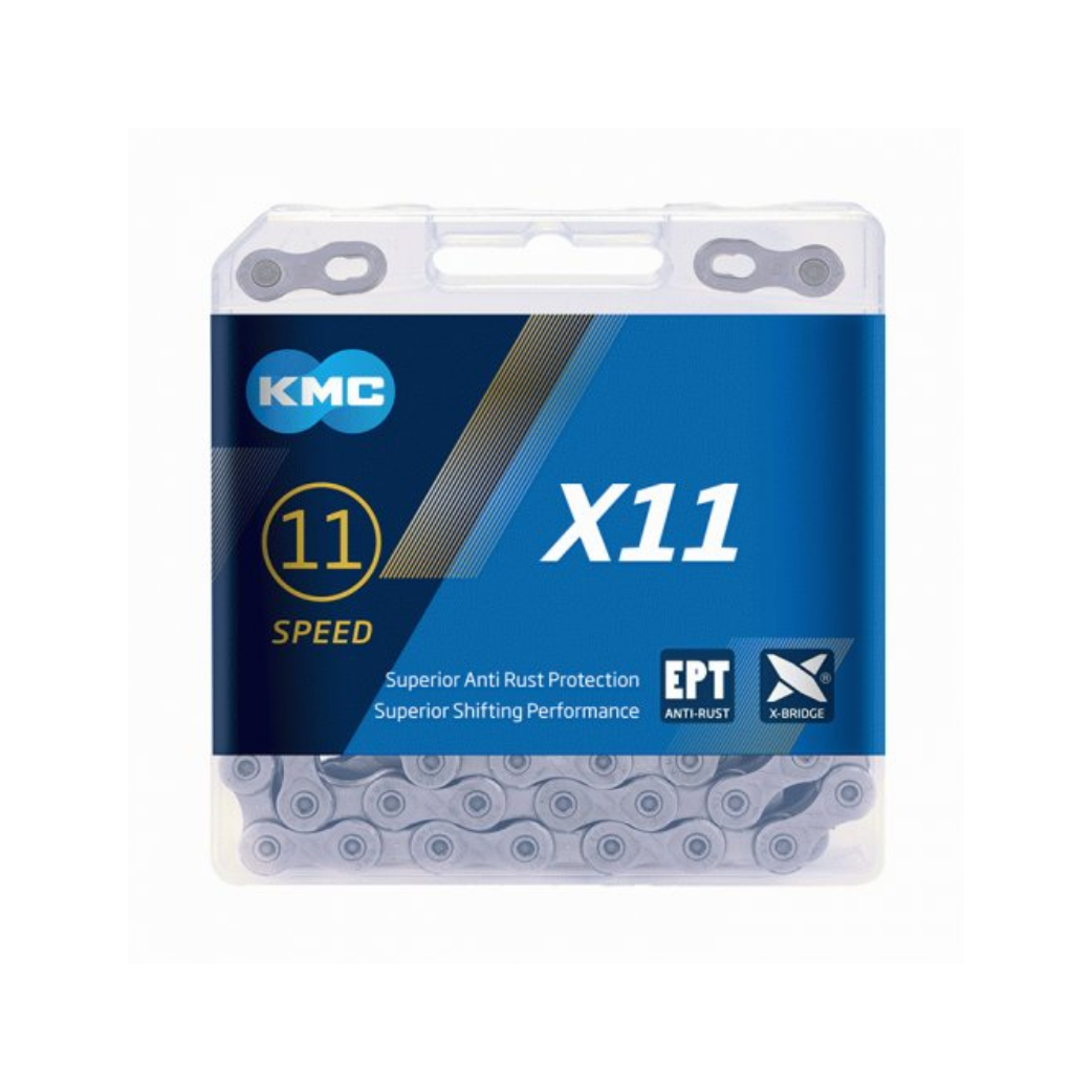 KMC-Kette X11 Silber, EPT, 1/2x1128, 11-fach. Anti-Rost
