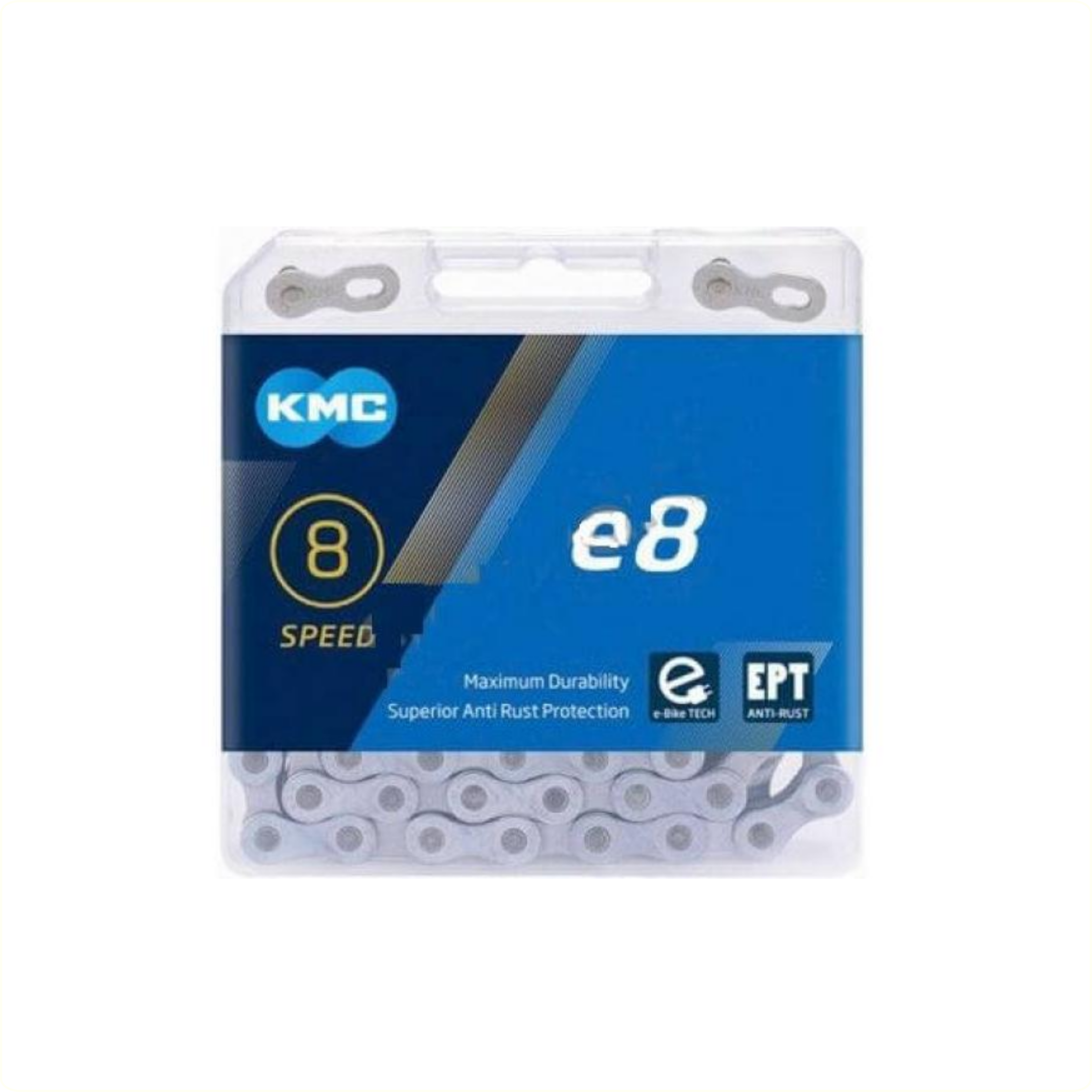 KMC-Kette e8 ept, 1/2x3/32, 7/8-Gang-Mittelmotor-E-Bike-Kette, rostfrei