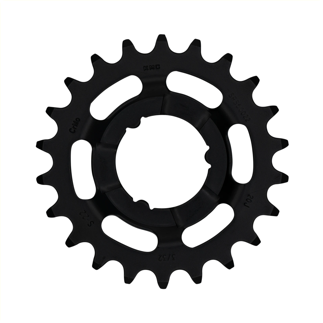 KMC-Ritzel 22T Shimano, für Shimano-Nabenschaltungen. 1/2x3/32. Gehärteter Chromstahl, schwarz