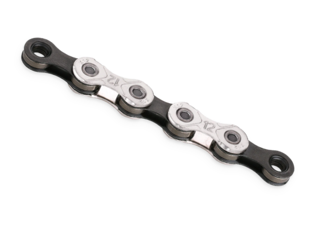 KMC-Kette X12 silber/schwarz, 1/2x11/128, 126 Glieder, 5,2 mm Bolzen, 12-fach