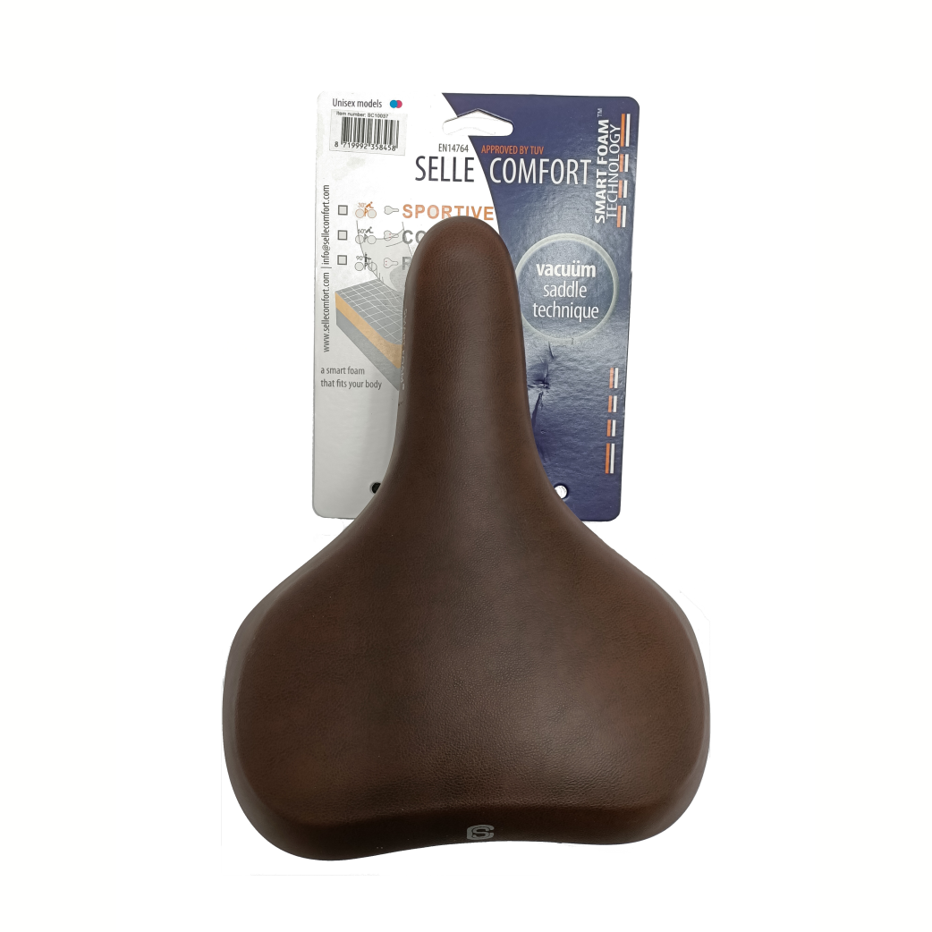 Selle Selle Comfort Pure avec technologie Smart Foam. Marron, sans sangle de selle