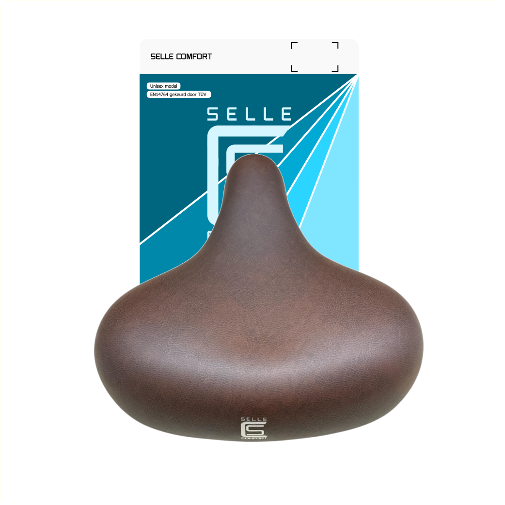 Selle Comfort Sattel Classic Retro Basic, braun mit Elastomerfederung. Ohne Sattelgurt