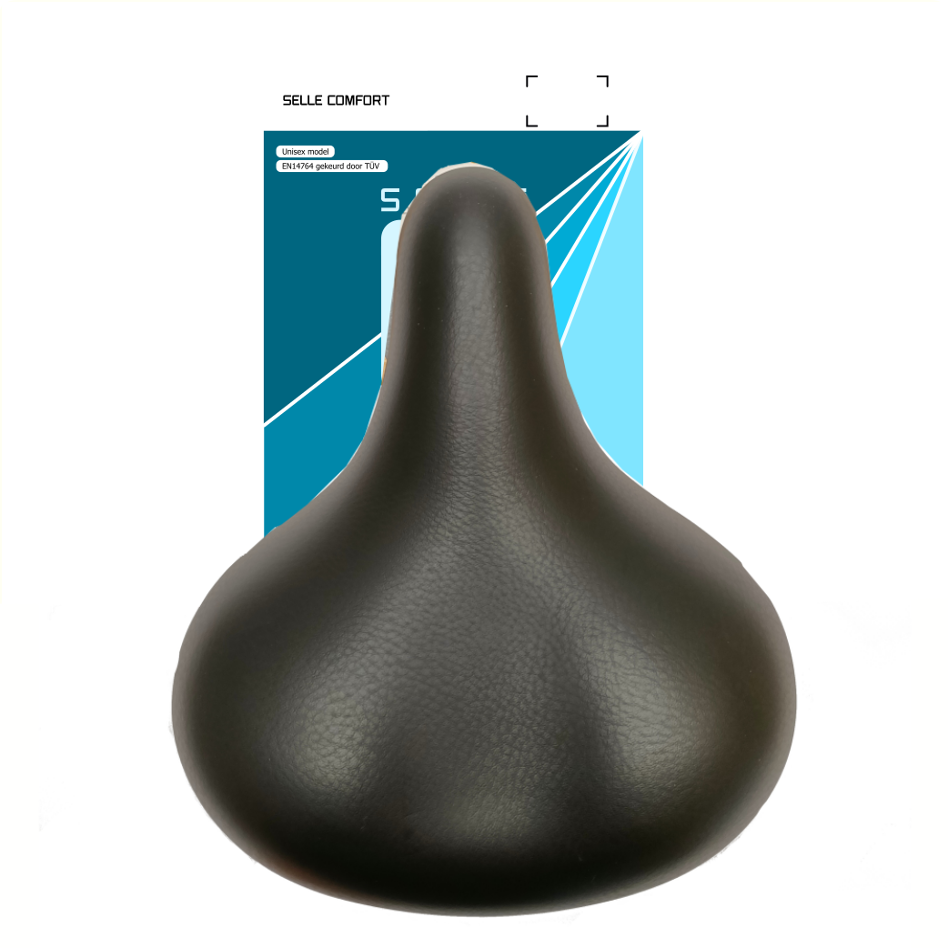 Selle Comfort Sattel Classic Retro Basic, schwarz mit Elastomerfederung. Ohne Sattelgurt