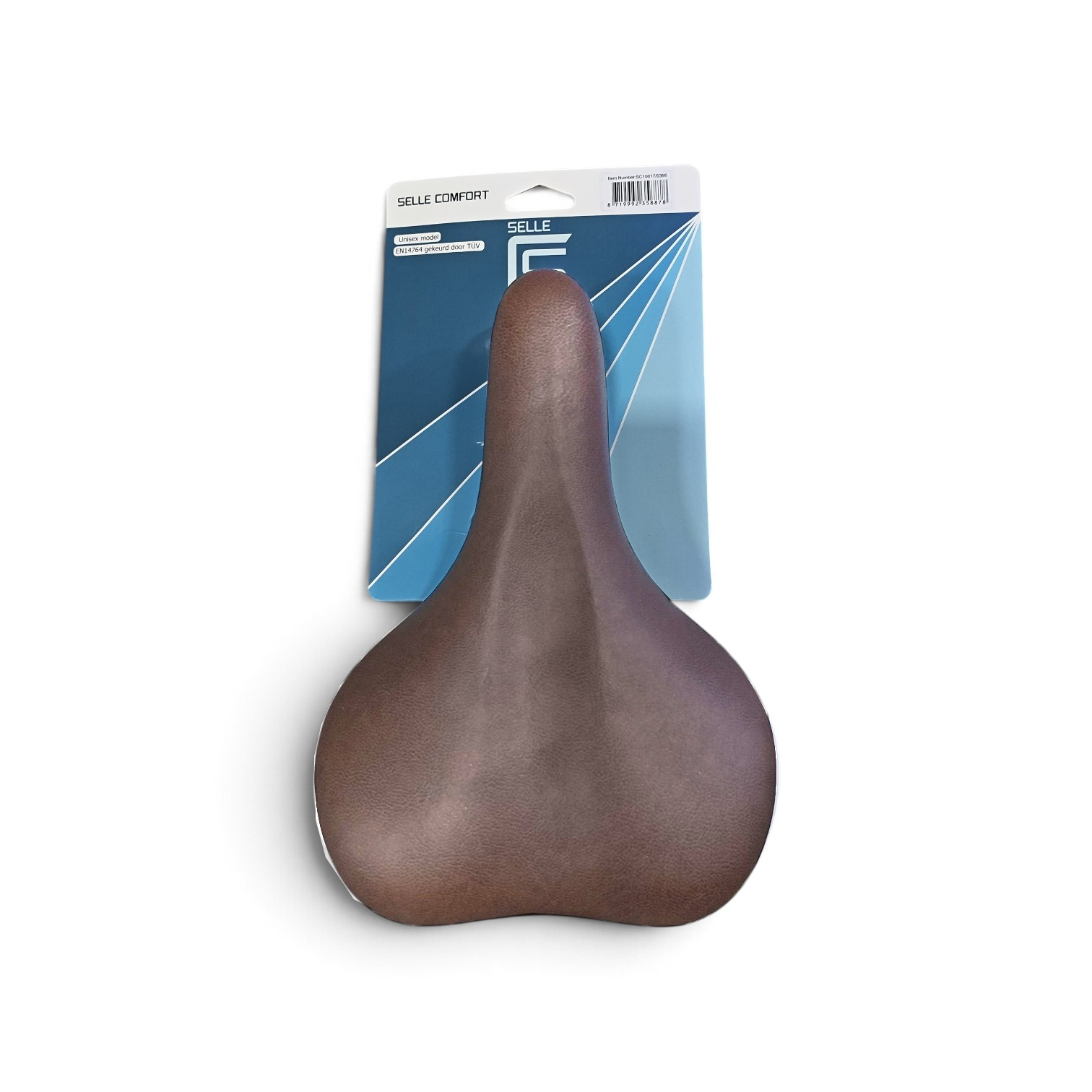 Selle Comfort Sattel Ride. Braun mit weißen Stoßfängern, ohne Schlinge