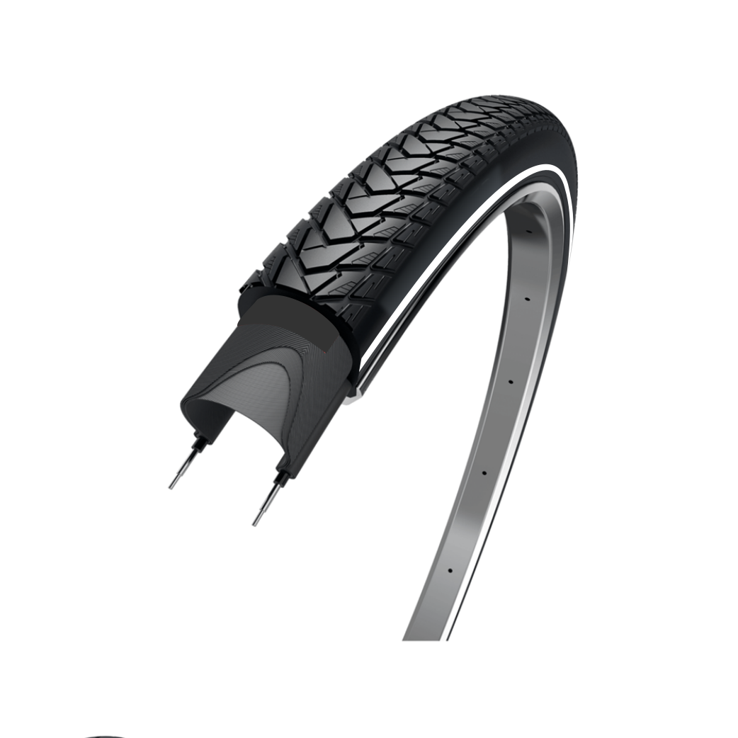 WOLFF Traveller, schwarz mit weißer Linie,  28x1 5/8x1 3/8, ETRTO 37-622