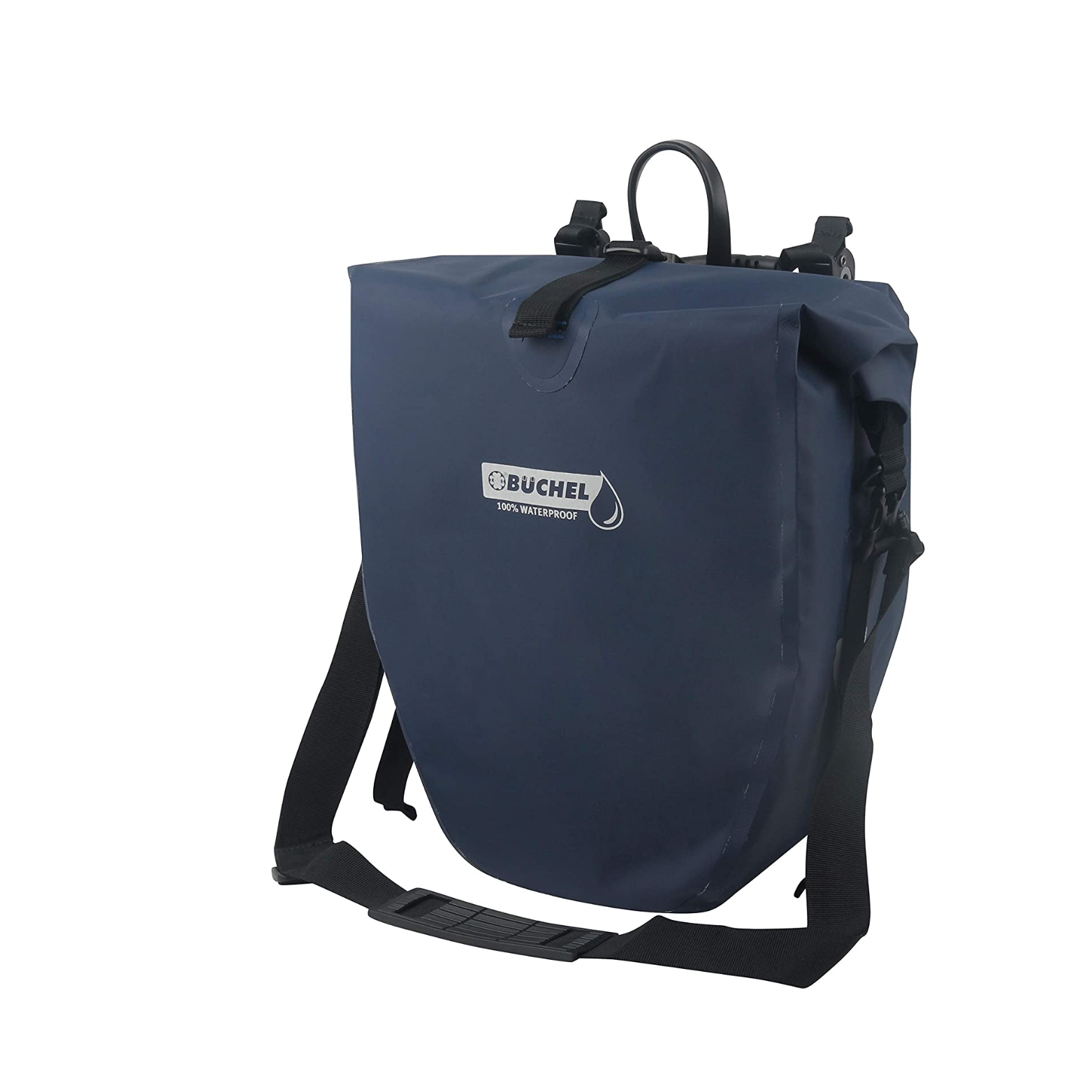 Büchel 100 % wasserdichte Einzelfahrradtasche 25,4 l Blau