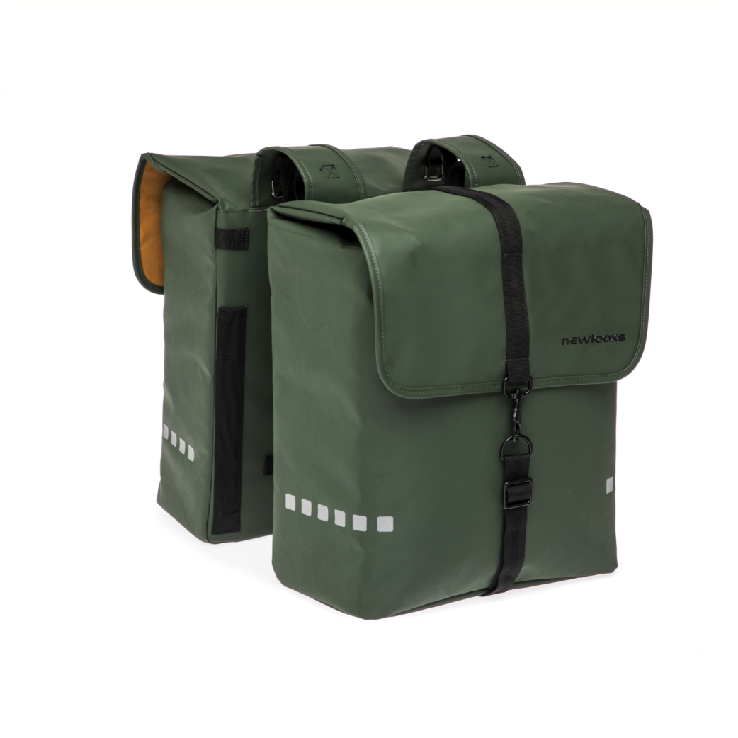 New Looxs Origin Doppeltasche grün. Abmessungen: 37,5 x 34 x 15,5 cm. Fassungsvermögen: 39l