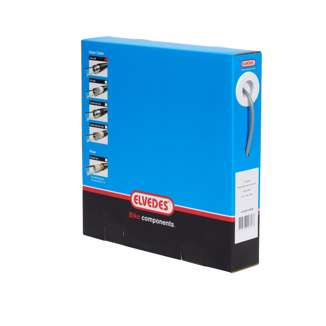 Elvedes Außenkabelbremse Teflon-Liner, 30 Meter im Karton, 5 mm Silber
