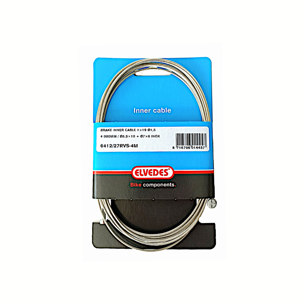 Elvedes Innenkabel Hinterradbremse, universal 4 Meter Edelstahl, 2 Nippel.