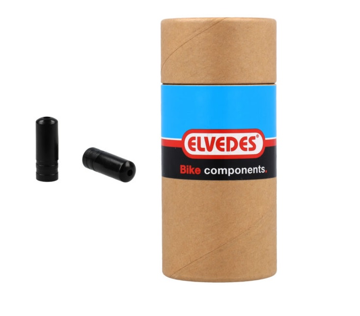 Elvedes 4,3 mm PVC-Kabelendkappen, schwarz. 100 Stück in einer Tube.