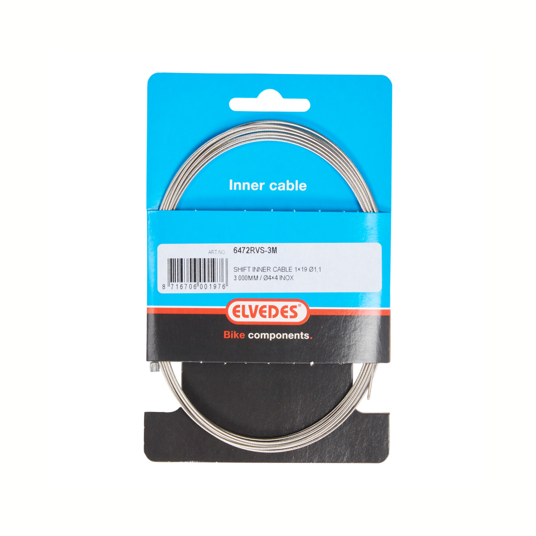 Elvedes Innenzuggetriebe Edelstahl 3,00M, Nippel 4x4mm, auch für Nexus