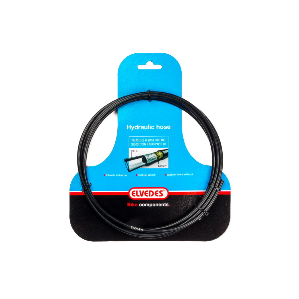 Elvedes hydraulischer Bremsschlauch 3 Meter schwarz. Für DOT und Mineralöl.