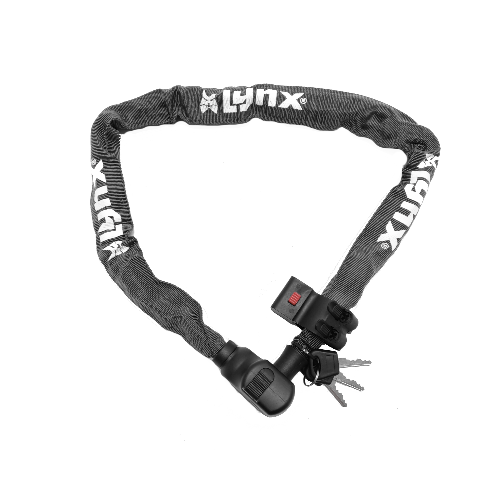 Lynx Chain lock 5.5x100cm, gray with holder including 3 keys