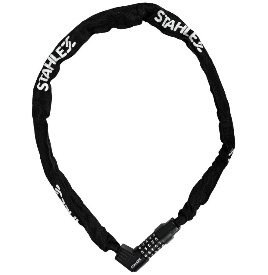 Stahlex Kettenschloss 649 schwarz, 6x1200 mm, Zahlencodeschloss