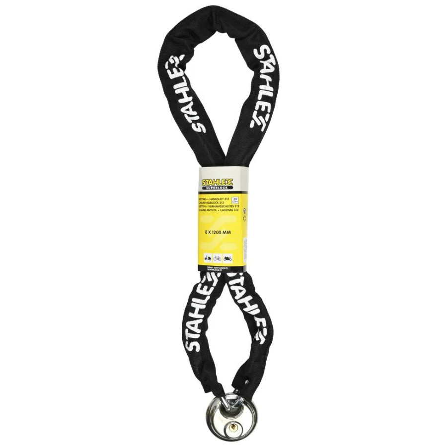 Kette + Vorhängeschloss rund 312 8 x 1200 mm