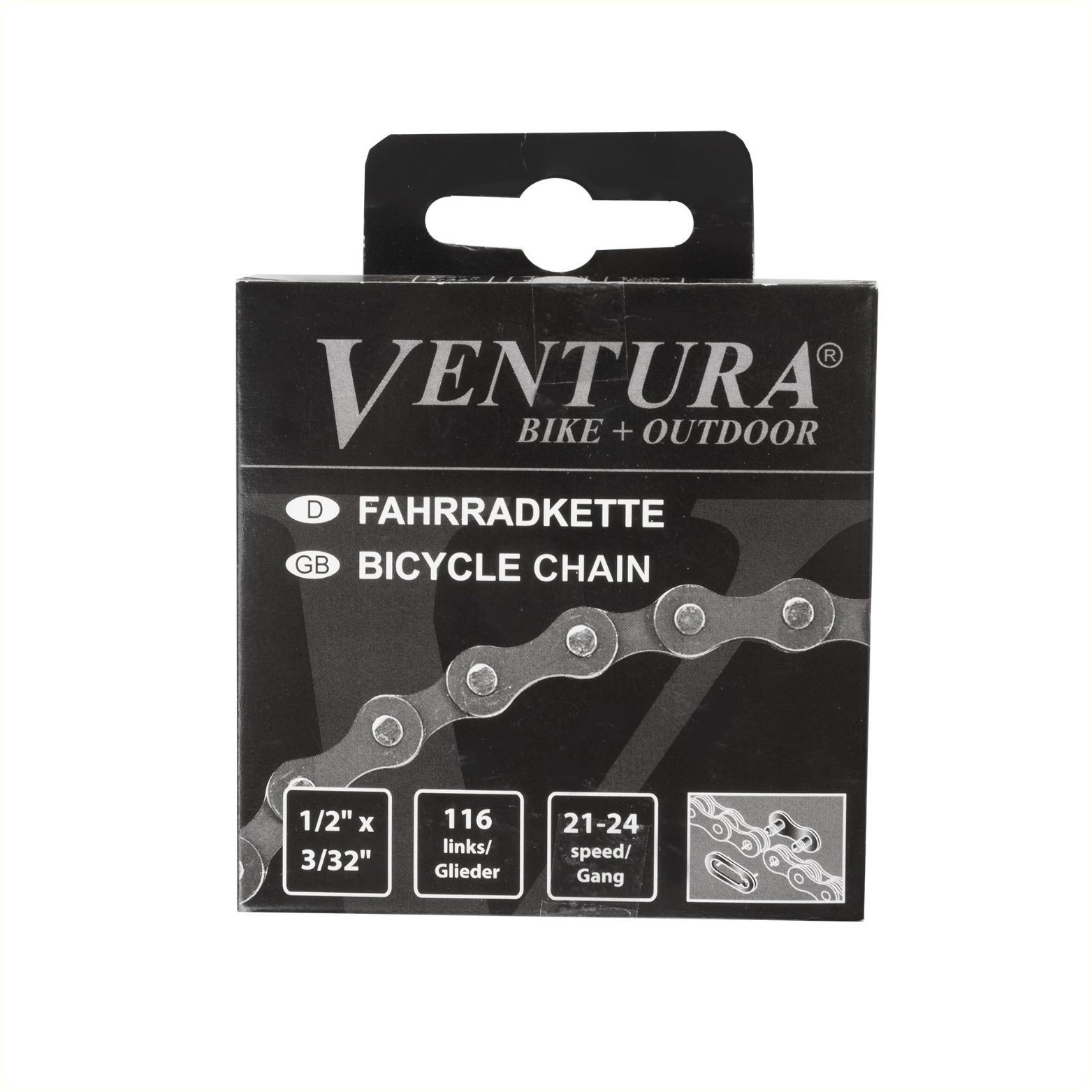 Ventura-Kette 8-Gang, 1/2x3/32 116L grau/braun