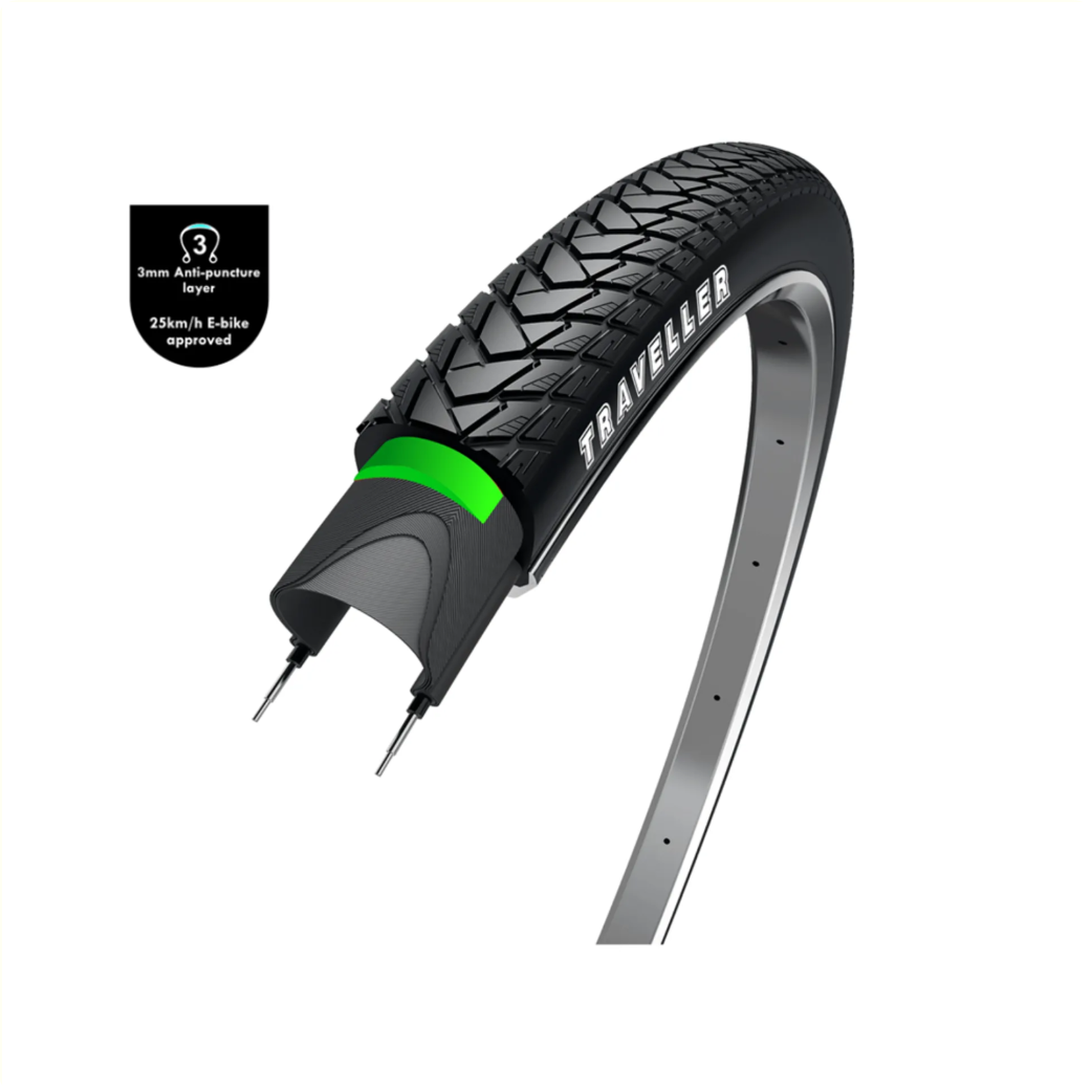 WOLFF Traveler (3mm anti-puncture layer), black with reflection, 28x1.75, ETRTO 47-622,