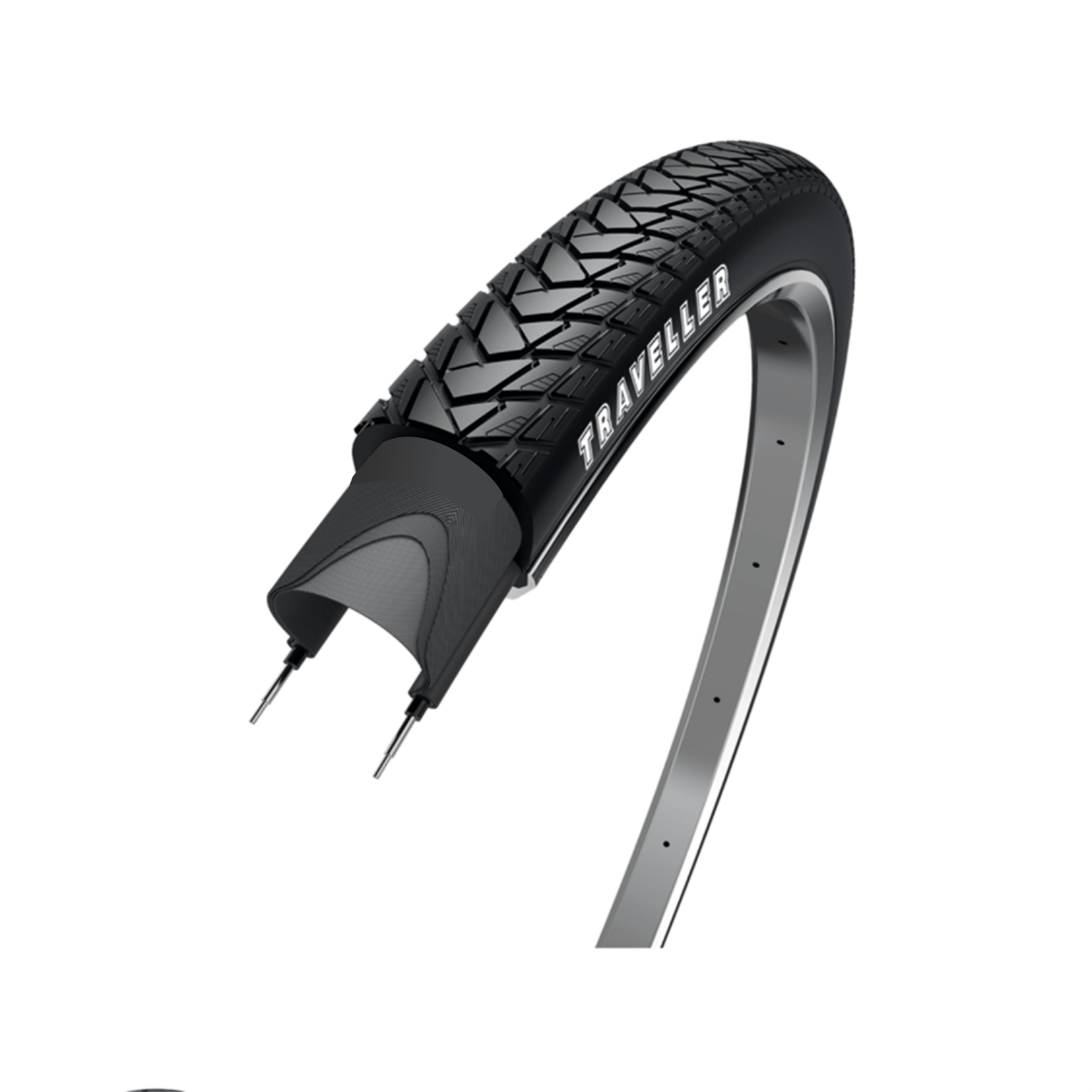 WOLFF Traveller (1,2 mm Pannenschutzschicht), schwarz mit Reflexion, 28 x 1,60, ETRTO 42-622