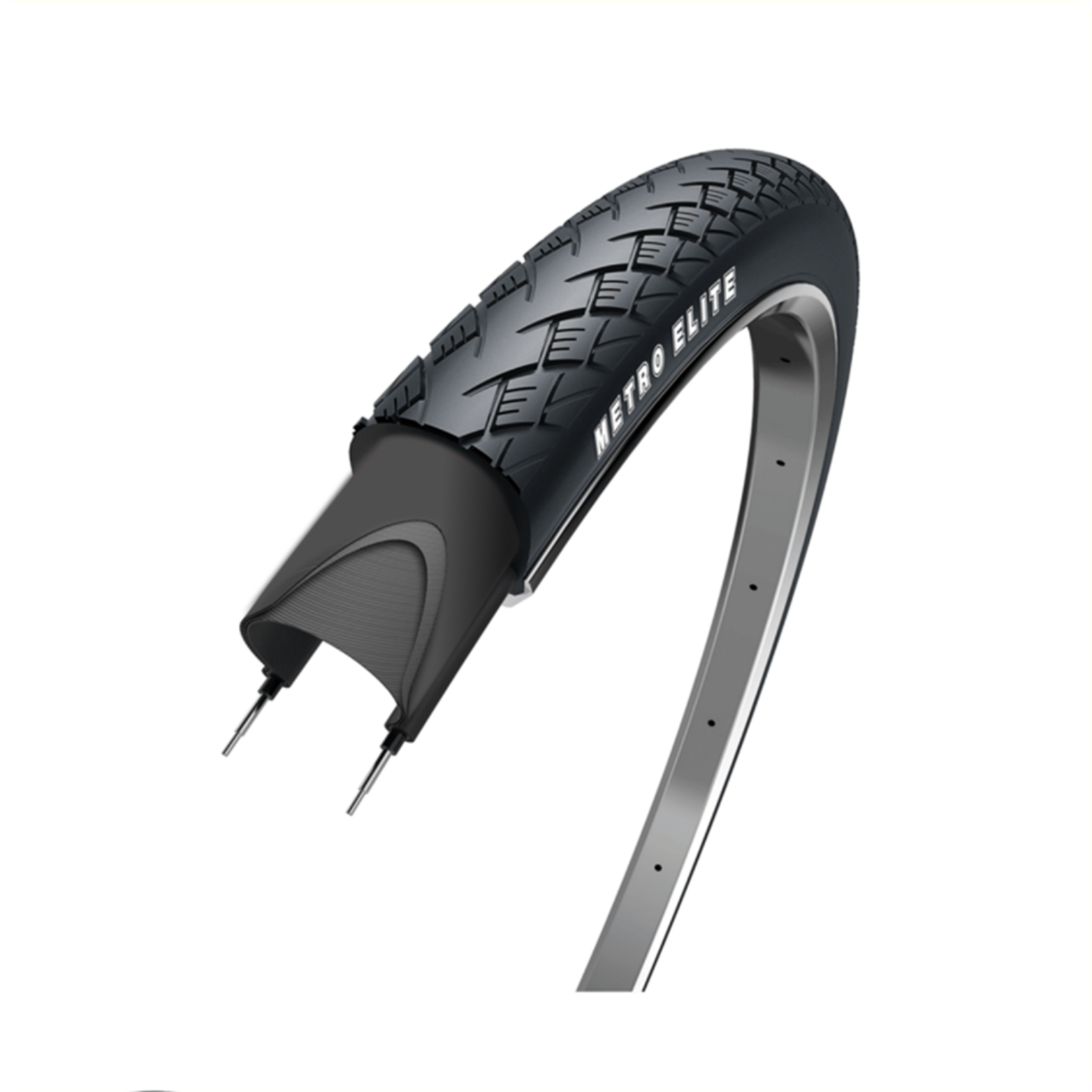 WOLFF Metro Elite, black with reflection,  28x1 5/8x1 3/8 ETRTO 37-622