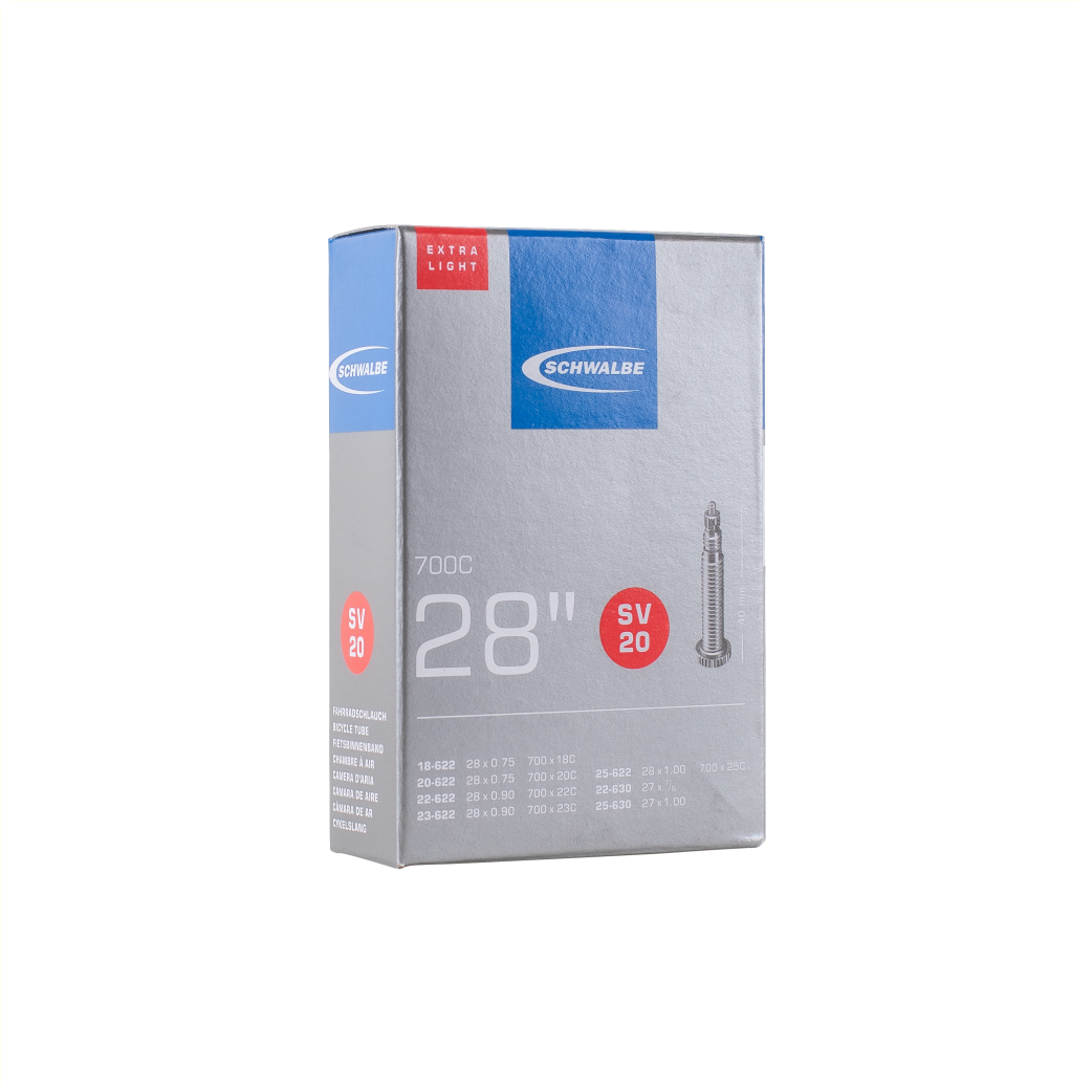 Schwalbe Schlauch xtra light 28x3/4-1,00, 27/28-1,00 ETRTO 18/25-622, 22/25-630, Presta/French Valve 40mm SV20