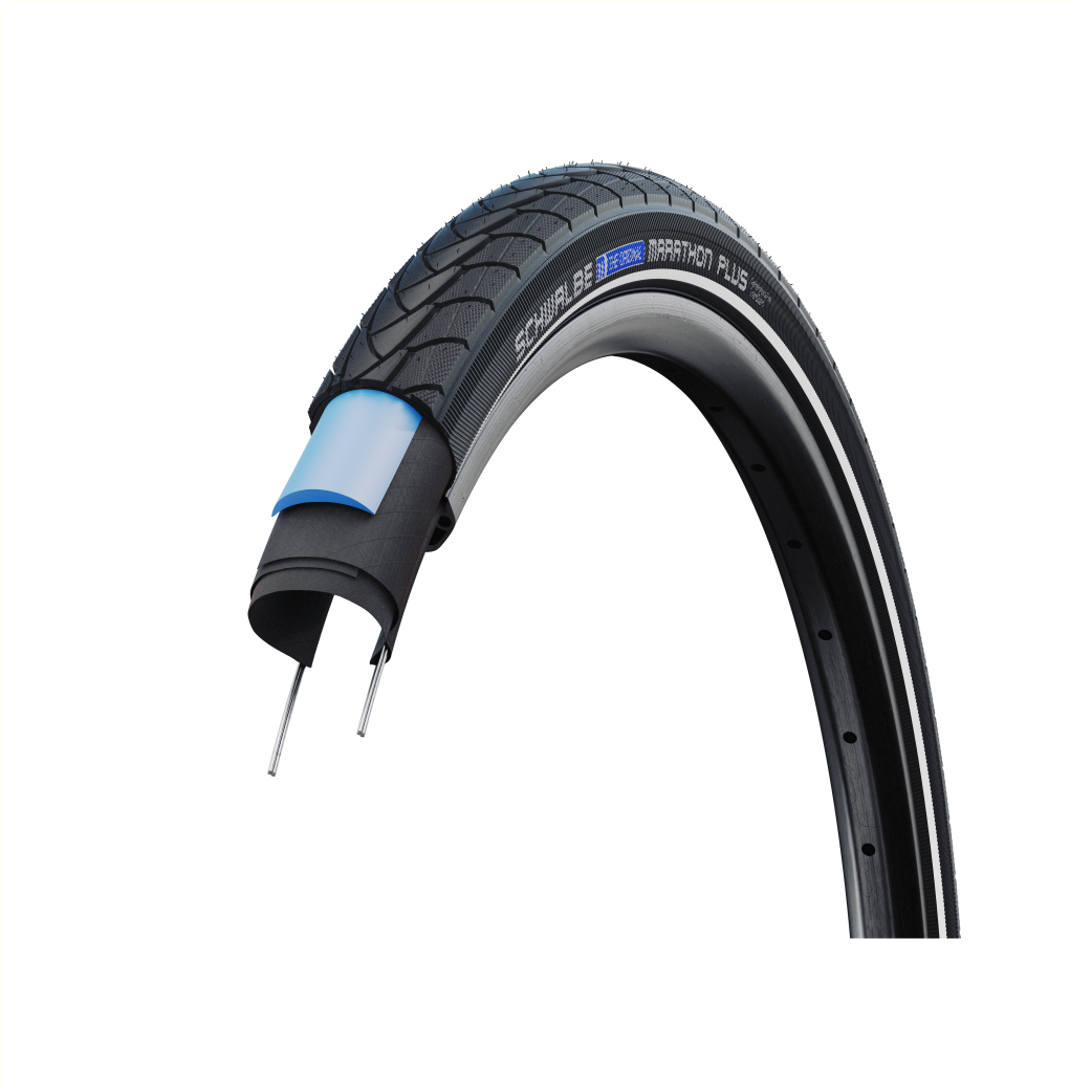 Schwalbe Marathon plus Reflexion (Smartguard 5 mm Pannenschutz), Schwarz mit Reflexion, 20 x 1,75, ETRTO 47-406