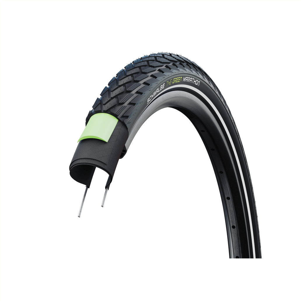 Schwalbe Marathon für E-Bikes (Greenguard 3 mm Pannenschutz), Schwarz mit Reflexion, 28x1.40,  ETRTO 37-622