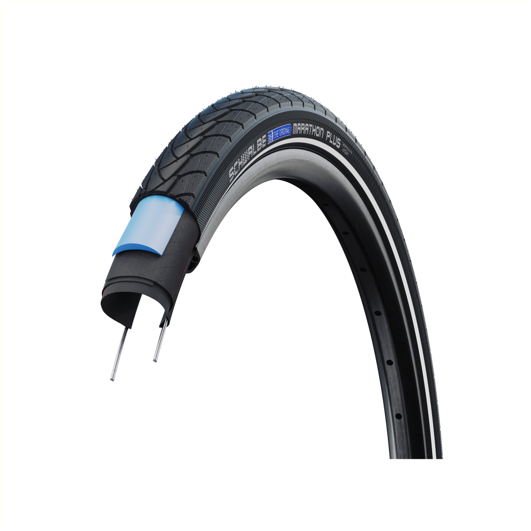 Schwalbe Marathon Plus (Smartguard 5 mm Pannenschutz), Schwarz mit Reflexion, 28 x 1,50, ETRTO 40-622